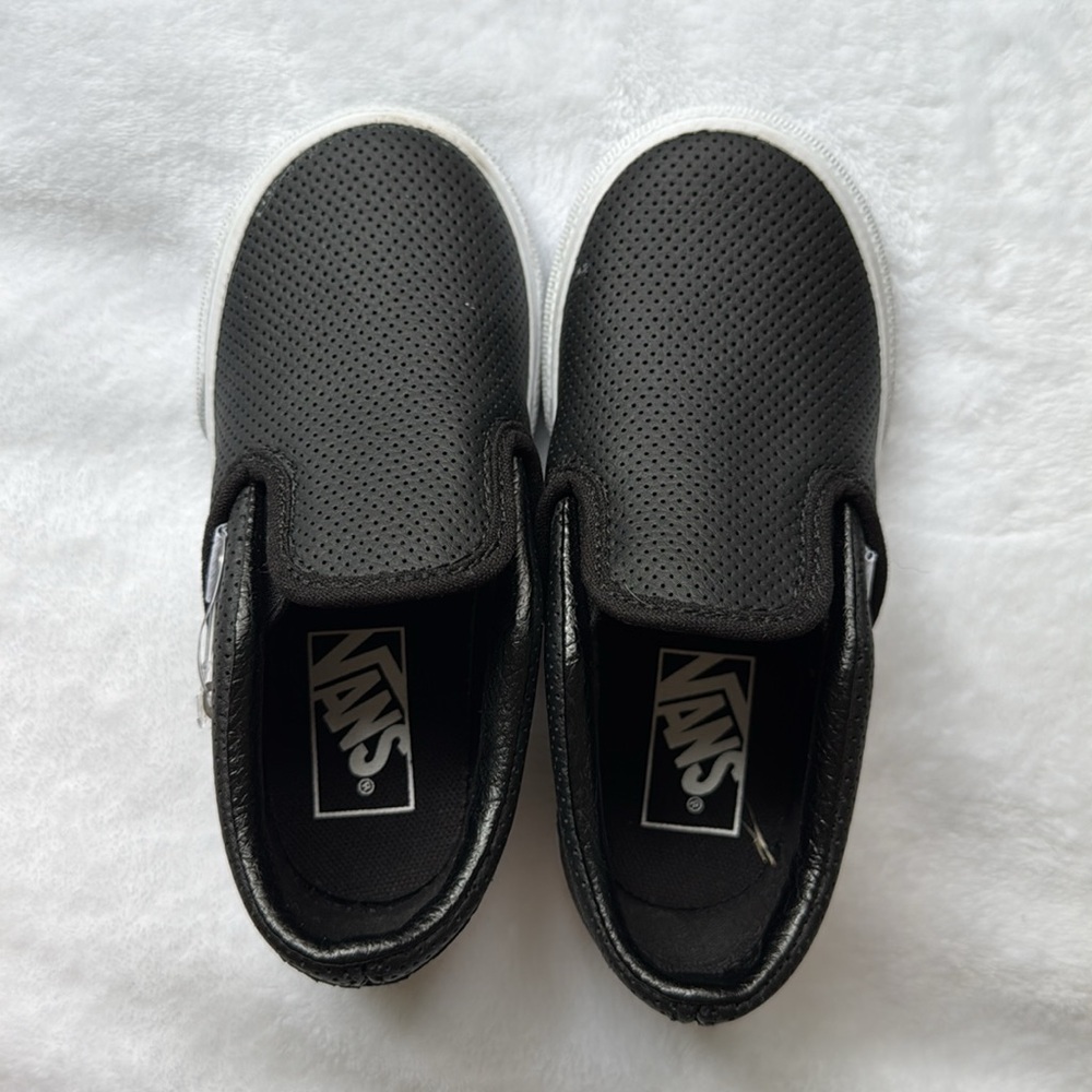 Vans Black Slip-On Sneakers Perf Black. Size 8.5 Toddler
